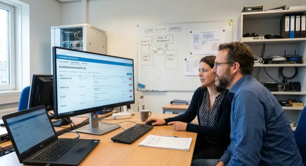 Team bespreekt rolverdeling rond een tafel
